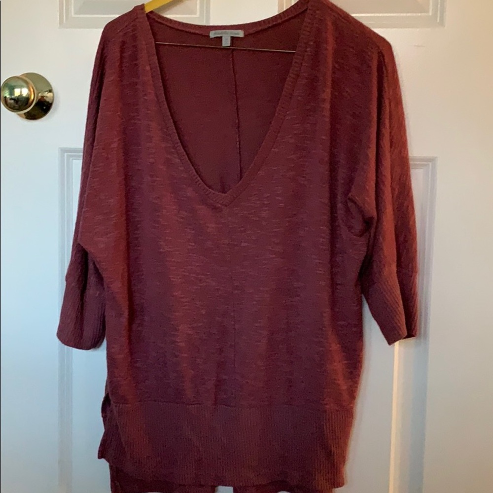 Oversized mauve 3-quarter sleeve sweater